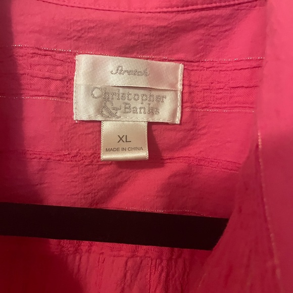 Christopher and Banks size extra large pink summer blouse. - Picture 6 of 8